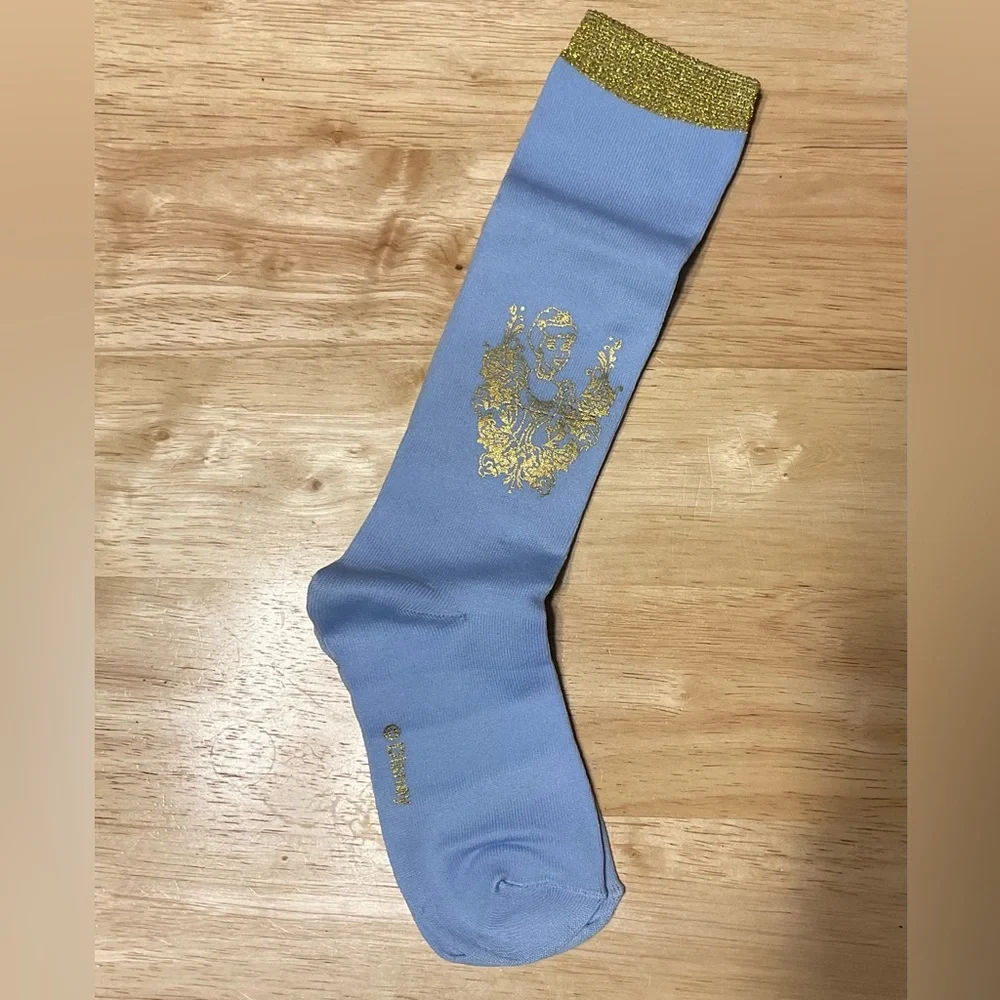 Girl’s Disney Store Cinderella Knee High Socks Blue and Gold.